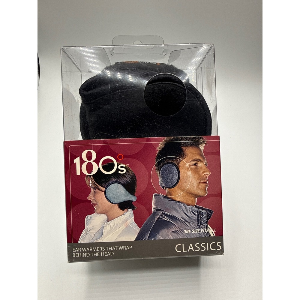 180s Classics Ear Warmers Behind the Head Fleece Ear Grips Black One Size
